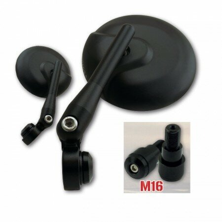 Lenkerendenspiegel "NOVARA" | Alu | schwarz | M16