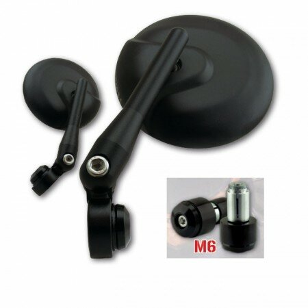 Lenkerendenspiegel "NOVARA" | Alu | schwarz | M6