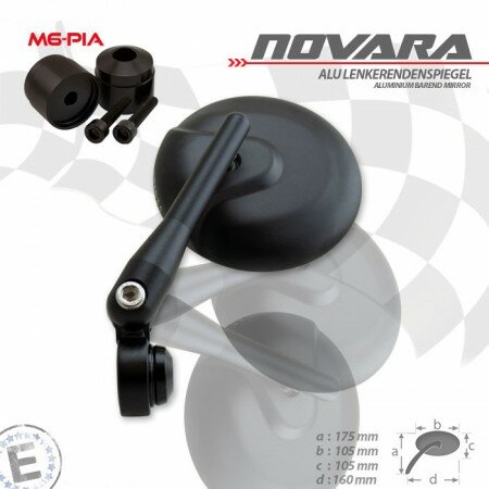 Lenkerendenspiegel "NOVARA" | Alu | schw | M6-PIA