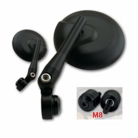 Lenkerendenspiegel "NOVARA" | Alu | schwarz | M8