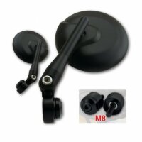 Lenkerendenspiegel "NOVARA" | Alu | schwarz | M8