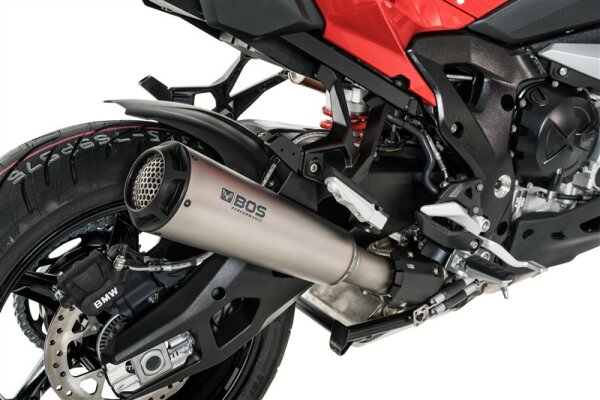 BOS Titan SSEC CU Slip-on konisch rund / Endkappe Alu schwarz BMW S 1000 XR Bj. 2020- Euro5 SSEC CU Slip-on