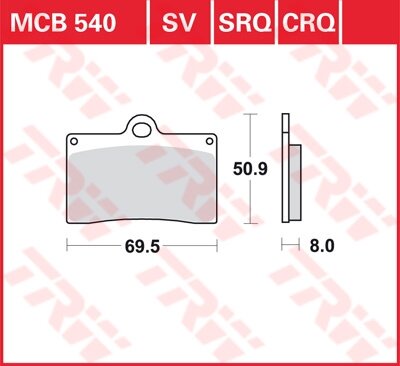 TRW Scheibenbremsbelag MCB540SRQ