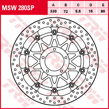 TRW RACING Bremsscheibe ohne ABE MSW280SP