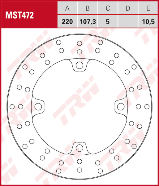 TRW Bremsscheibe starr MST472
