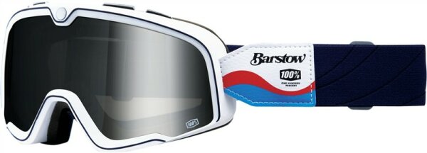100% Goggle Barstow Lucien - Mirror Silver Lens weiss-schwarz