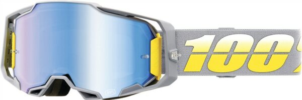100% Armega Goggle Complex - Mirror Blue grau-gelb