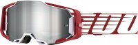 100% Armega Goggle Oversized Deep Red - Mirror Silver rot