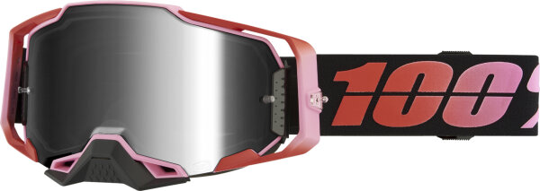 100% Armega Goggle Guerlin - Mirror Silver Lens rot-schwarz