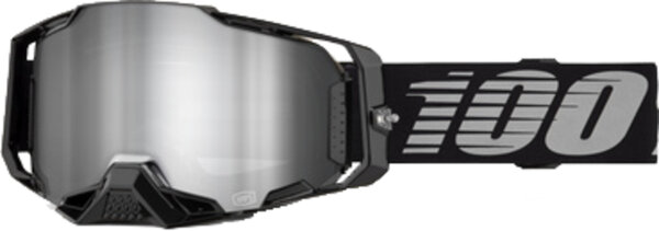 100% Armega Goggle Black - Mirror Silver Lens schwarz