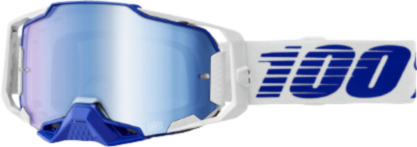 100% Armega Goggle Blue - Mirror Blue Lens weiss-blau
