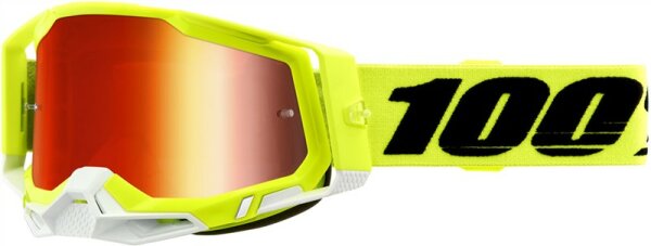 100% Goggle Racecraft 2 Yellow - Mirror Red gelb-weiss