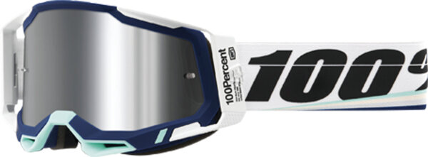 100% Goggle Racecraft 2 Arsham - Mirror Silver weiss-blau-türkis