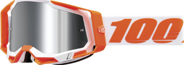 100% Goggle Racecraft 2 Orange - Mirror Silver orange-weiss