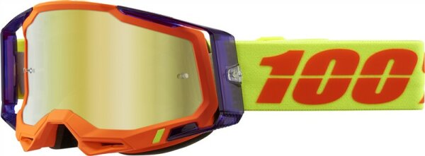 100% Goggle Racecraft 2 Panam - Mirror Gold Lens orange-violett