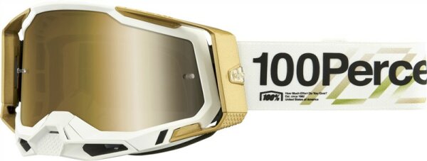 100% Goggle Racecraft 2 Succession - Mirror True Gold Lens weiss-gold