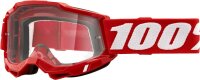 100% Goggle Accuri 2 Neon Red - Clear Lens rot
