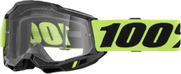 100% Goggle Accuri 2 Neon Yellow - Clear Lens schwarz-gelb