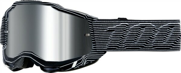 100% Goggle Accuri 2 Silo - Mirror Silver Flash Lens schwarz-weiss