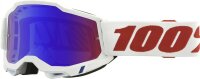 100% Goggle Accuri 2 Pure - Mirror Red/Blue Lens weiss-rot