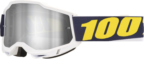 100% Goggle Accuri 2 Torc - Mirror Silver Lens weiss-grau-gelb