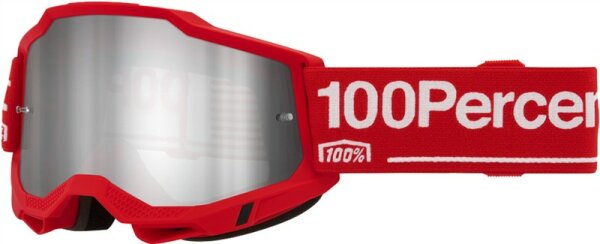 100% Goggle Accuri 2 Wolg - Mirror Silver Lens rot