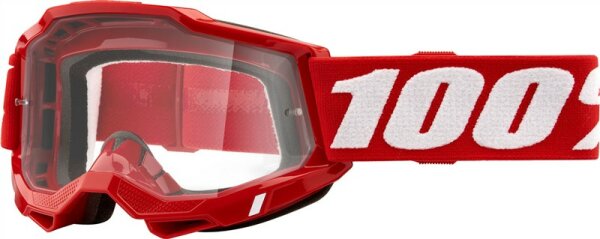 100% Goggle Accuri 2 OTG Neon Red - Clear Lens rot
