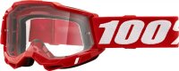 100% Goggle Accuri 2 OTG Neon Red - Clear Lens rot