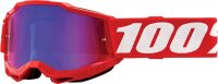 100% Goggle Accuri 2 Junior Neon-Red - Mirror Red-Blue rot