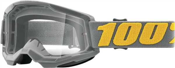 100% Goggle Strata 2 Izipizi - Clear Lens grau
