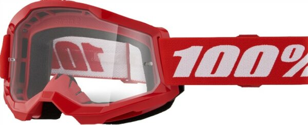 100% Goggle Strata 2 Red - Clear Lens rot