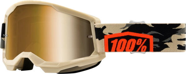 100% Goggle Strata 2 Kombat - True Gold Mirror beige