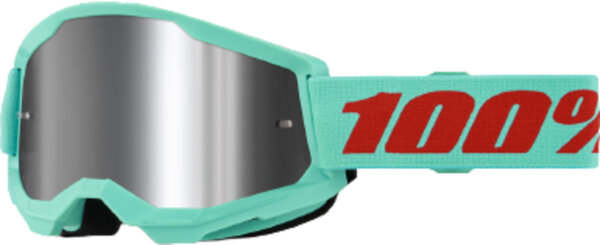 100% Goggle Strata 2 Maupiti - Mirror Silver Lens türkis