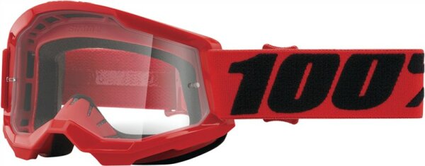 100% Goggle Strata 2 Junior Red - Clear Lens rot