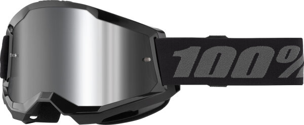 100% Goggle Strata 2 Junior Black - Mirror Silver Lens schwarz