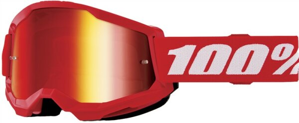 100% Goggle Strata 2 Junior Red - Mirror Red Lens rot