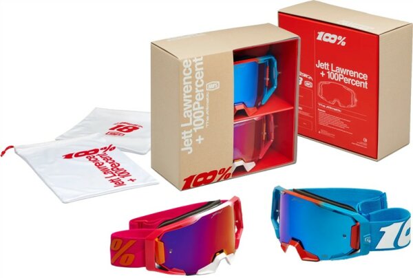 100% Goggle ARmatic Jett Lawrence Pack blau-pink