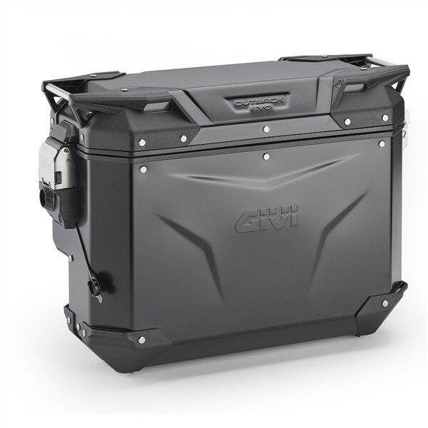 GIVI Alu-Seitenkoffer Trekker Outback EVO 33 Monokey Schwarz, seitlich versetzt, rechts, SMART SEC LOCK