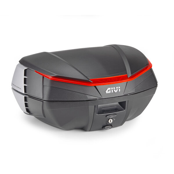 GIVI V49 AIR Monokey Topcase mit Wingflow System, schwarz, mit rotem Reflektor, 49 Liter