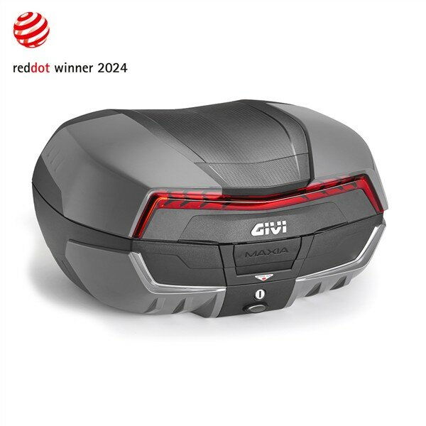 GIVI V58 Maxia 5 Monokey Topcase, mit rotem Reflektor, graphitfarb. Deckel, satinierten Leisten und Logo