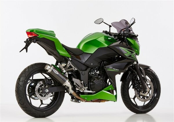 HURRIC Supersport Slip on Ersatzdämpfer (2-1) Super Short KAWASAKI Z300 ER300A 2015-2016