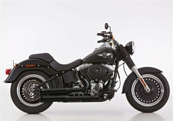 FALCON Double Groove Komplettanlage mit Kat Komplettanlage (2-2)  HARLEY DAVIDSON SOFTAIL Fat Boy Lo/Special FLSTFB 2012-2016