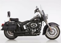 FALCON Double Groove Komplettanlage mit Kat Komplettanlage (2-2)  HARLEY DAVIDSON SOFTAIL Fat Boy Lo/Special FLSTFB 2012-2016