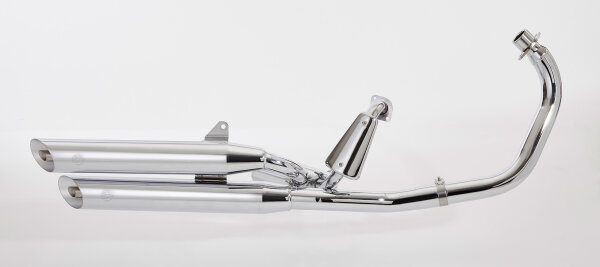 FALCON Cromo Line 2 Schalldämpfer rechts inkl. 2 Krümmer   YAMAHA XV535 Virago 3BR/2YL 1988-1995