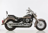 FALCON Cromo Line 2 Schalldämpfer rechts inkl. 1 Krümmer (Zylinder hinten)   YAMAHA XVS650 Drag Star 4VR/4XR 1996-2003