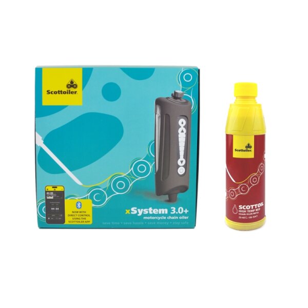 Scottoiler  xSystem 3.0+ Bluetooth rot inkl 250ml rotes Öl