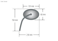 HIGHSIDER smart Lenkerspiegel Schwarz Oval (Paar)