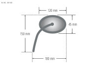 HIGHSIDER smart Lenkerspiegel Schwarz Rechteckig