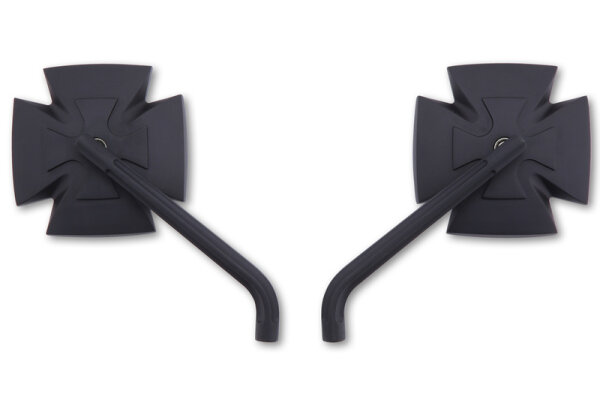 HIGHSIDER pro Spiegel Iron Cross Schwarz (Paar)