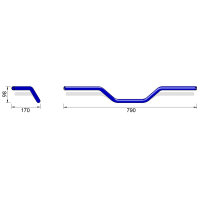 HIGHSIDER pro Naked Bike A02 Lenker Silber Aluminium, 7/8 Zoll